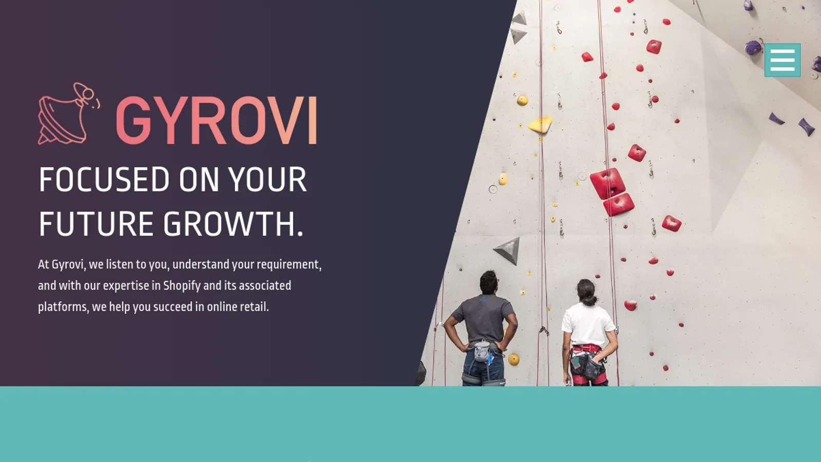 Screenshot of the Gyrovi Technology homepage