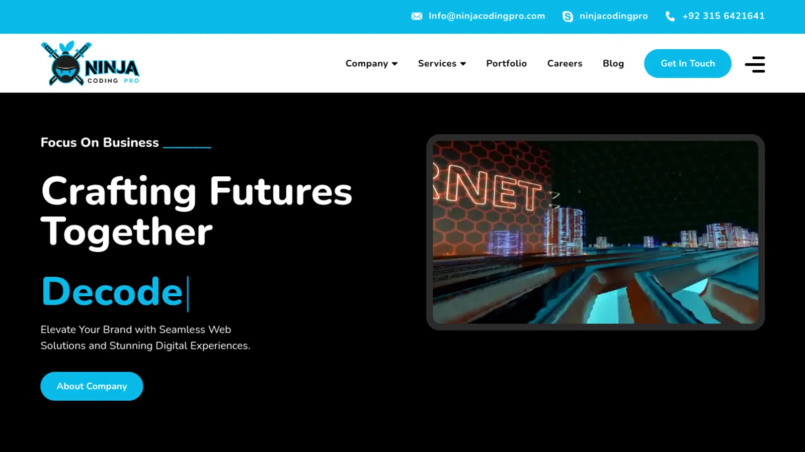 Screenshot of the Waqas Latif homepage