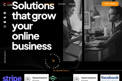 Screenshot of the BriskCoders homepage