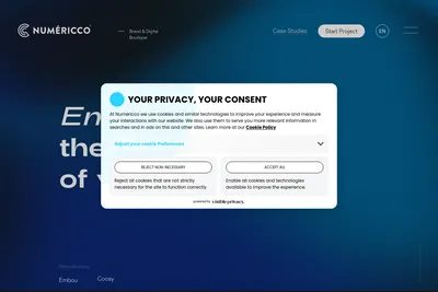 Screenshot of the Numéricco homepage