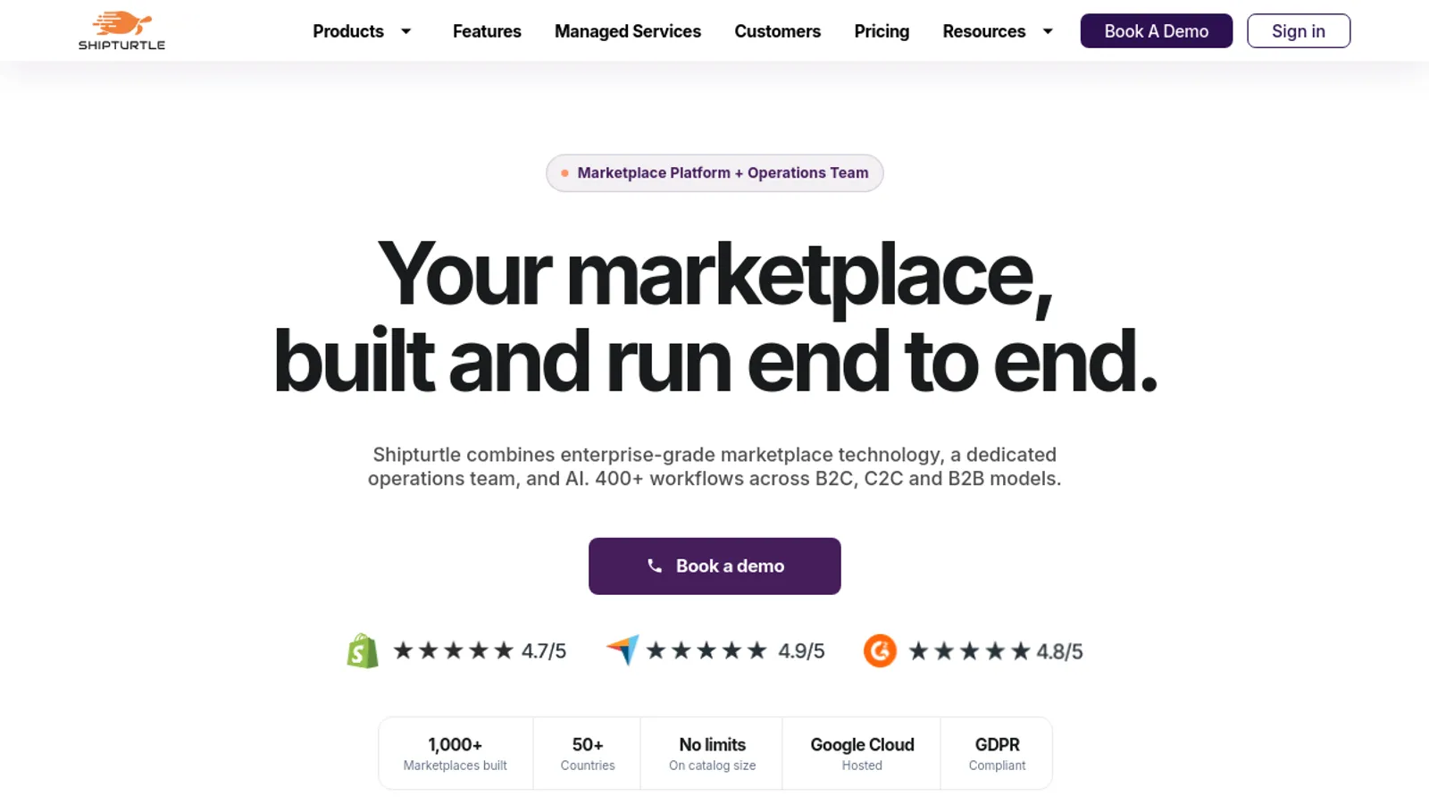 Screenshot of the Shipturtle Apps Private Limited homepage
