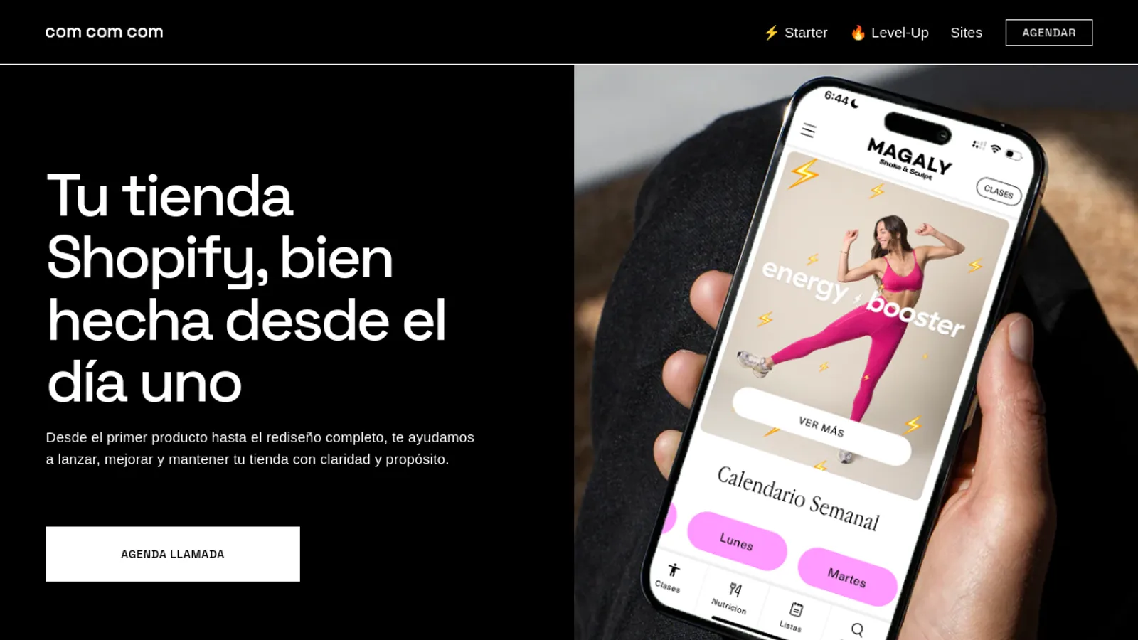 Screenshot of the comcomcom homepage