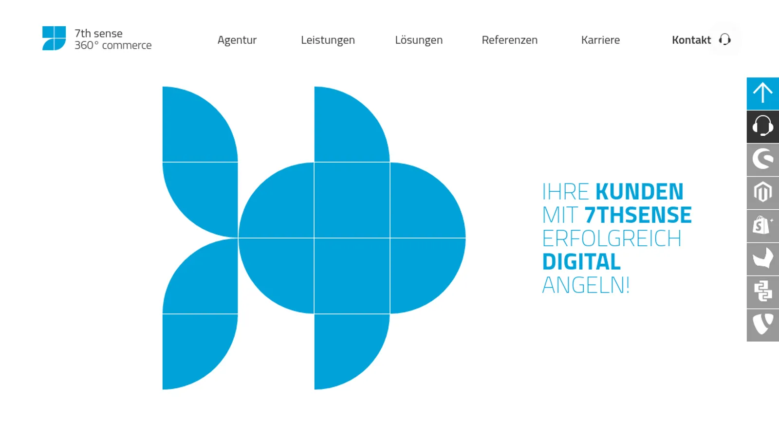 Screenshot of the 7thSENSE GmbH homepage