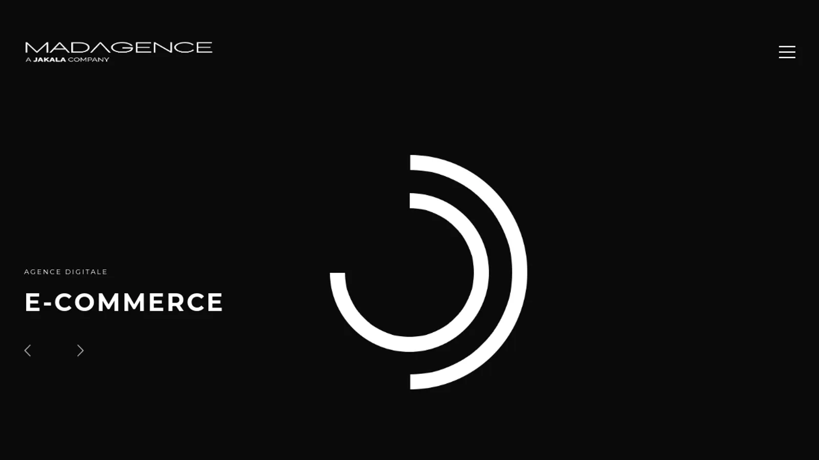 Screenshot of the Madagence homepage