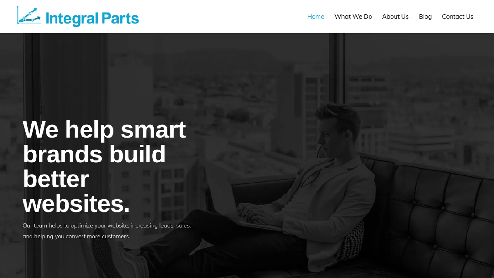 Screenshot of the Integral Parts homepage