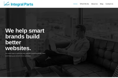 Screenshot of the Integral Parts homepage
