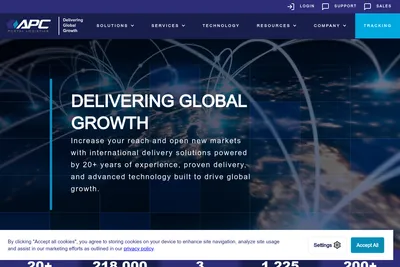 Screenshot of the APC homepage