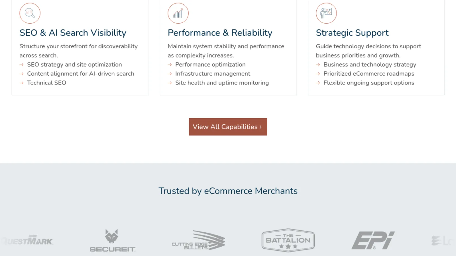 Screenshot of the Smart Solutions homepage