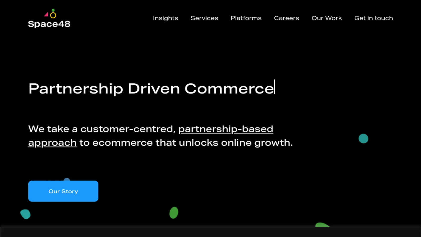 Screenshot of the Space 48 homepage