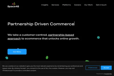 Screenshot of the Space 48 homepage