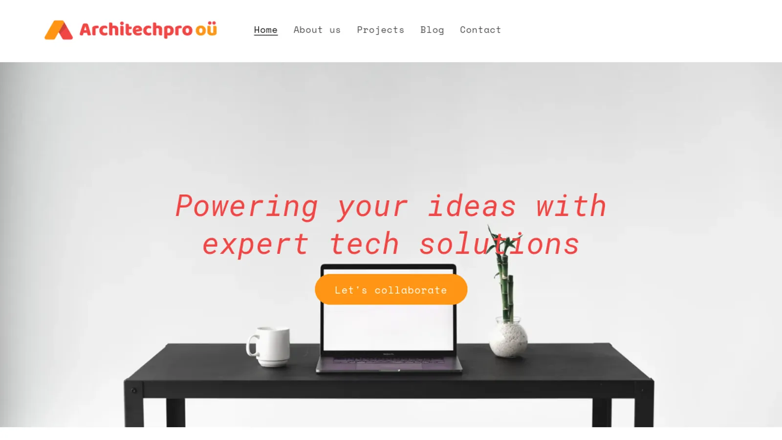 Screenshot of the Architechpro OÜ homepage
