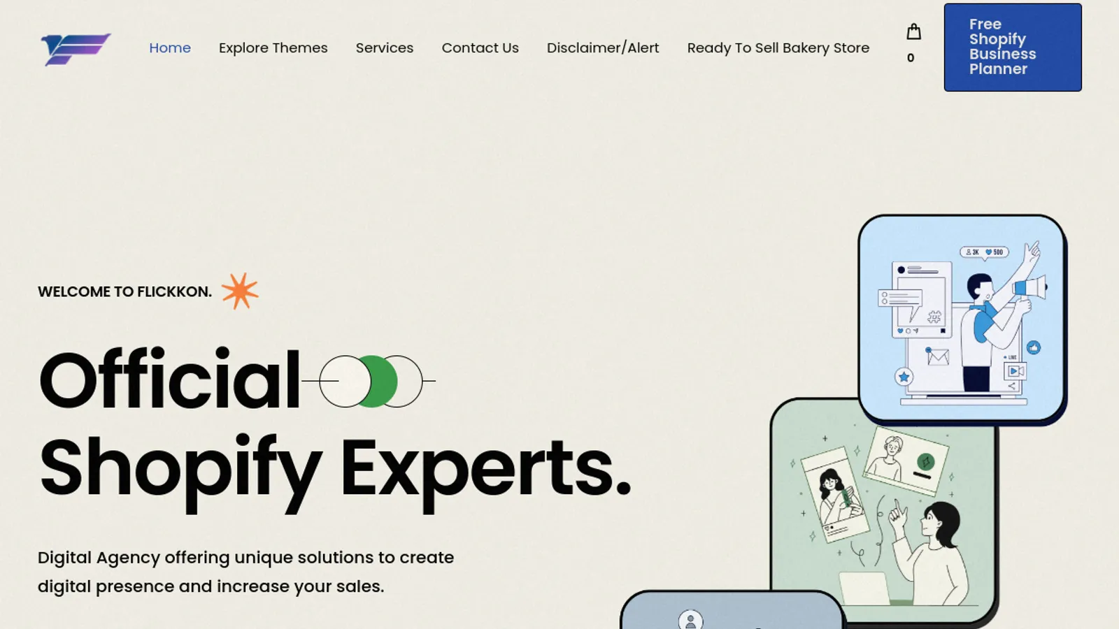 Screenshot of the FLICKKON LTD homepage