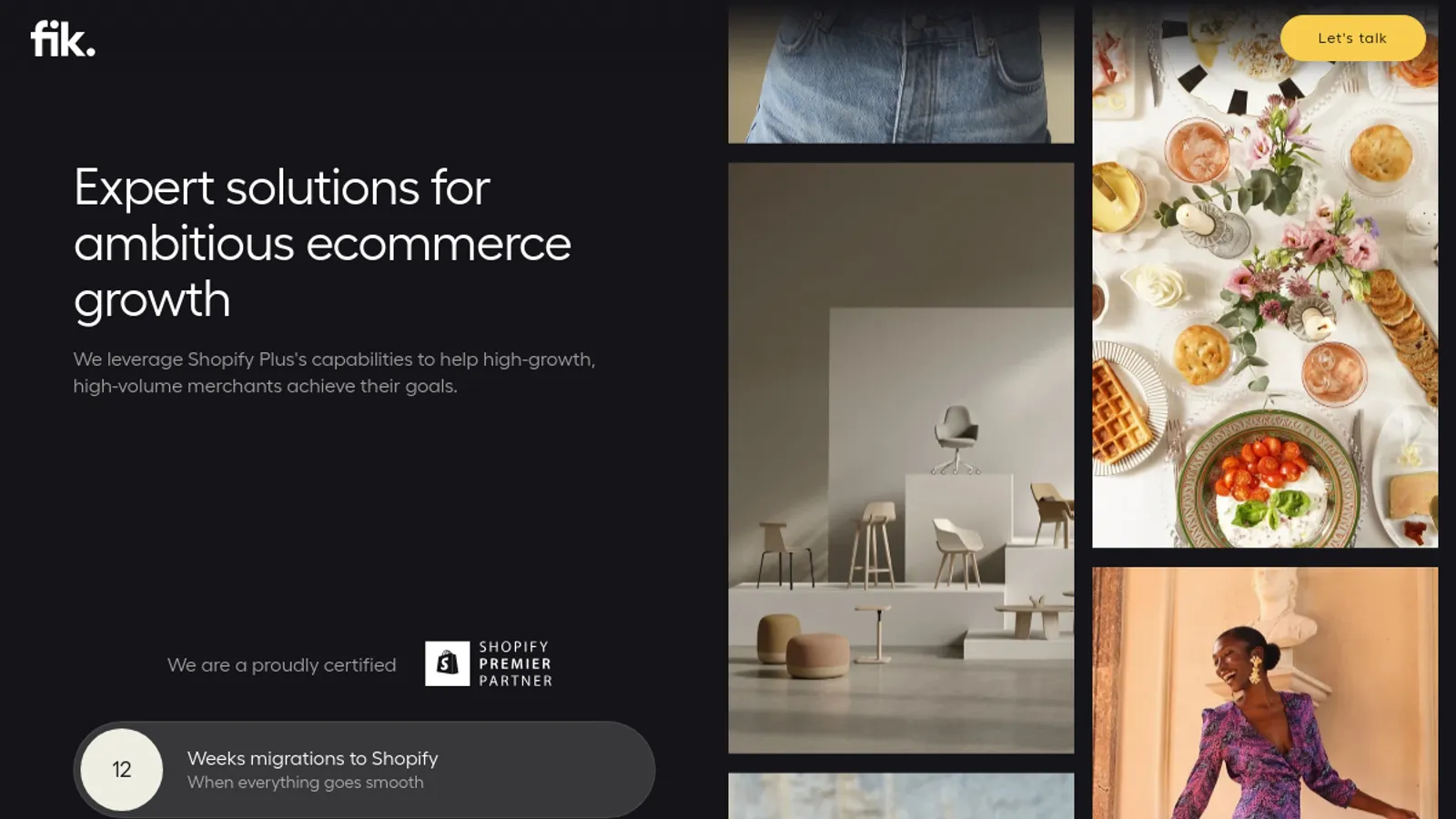 Screenshot of the Fik.life homepage