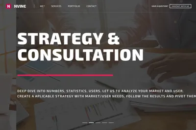 Screenshot of the Nvine homepage