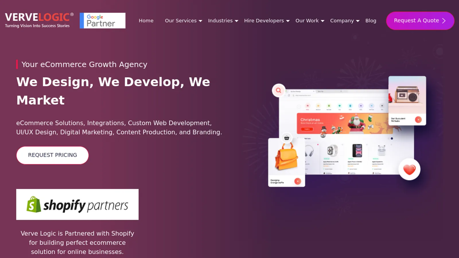 Screenshot of the Verve Logic LLP homepage