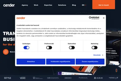 Screenshot of the OANDER Technologies homepage