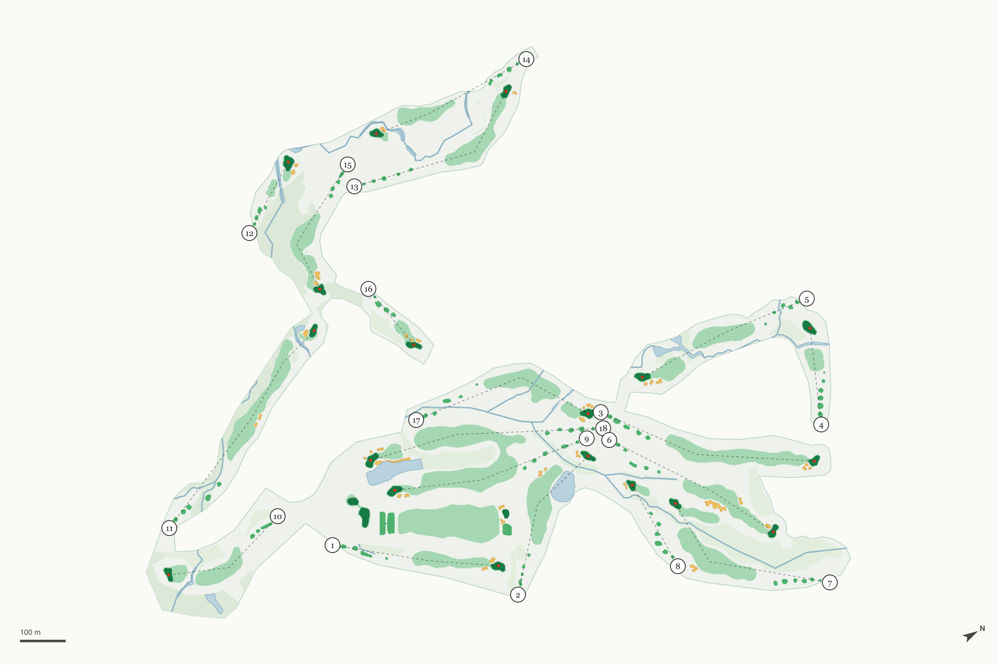 Map of Whitney Oaks Golf Club
