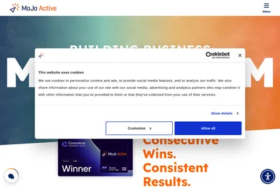 Screenshot of the MoJo Active, Inc. homepage