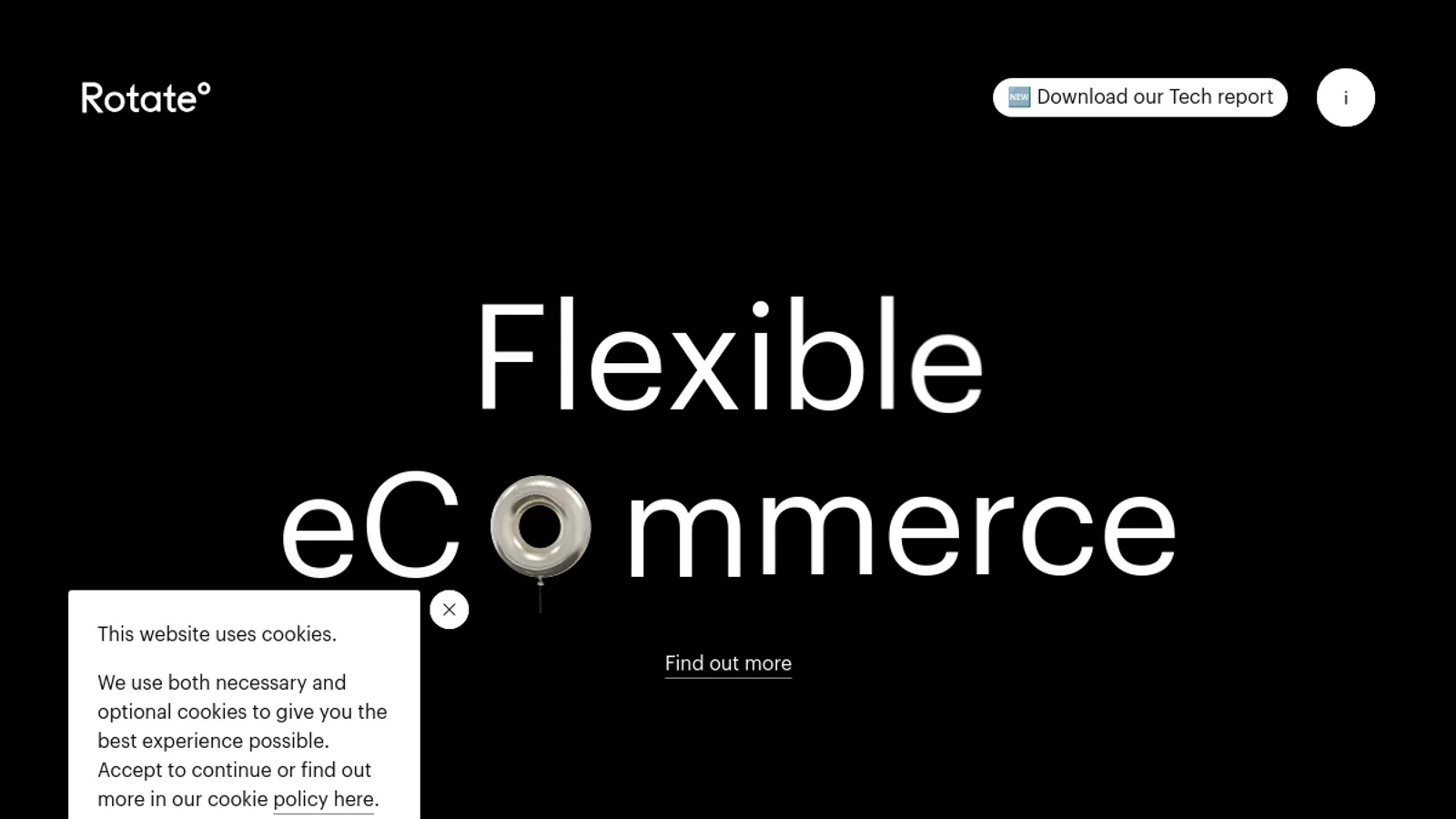 Screenshot of the Rotate° homepage