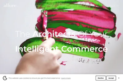 Screenshot of the Allure Commerce homepage