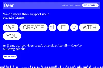 Screenshot of the Bear homepage