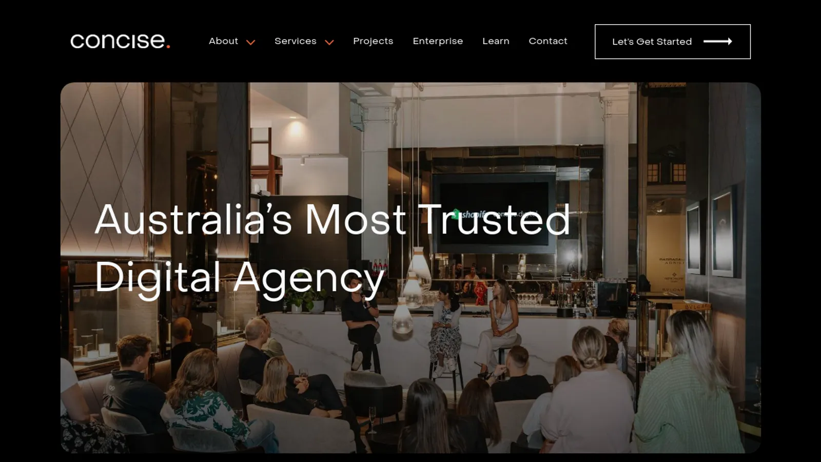Screenshot of the Concise Digital (Spring Web) homepage