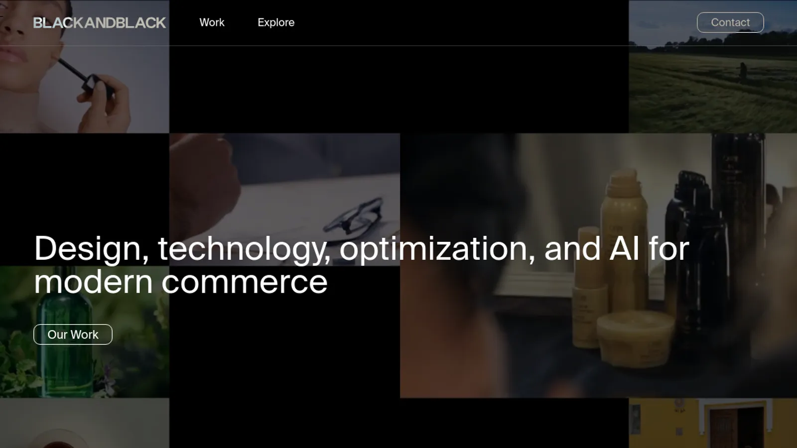 Screenshot of the Black & Black homepage
