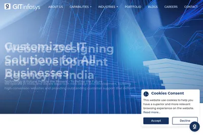Screenshot of the Git Infosys homepage