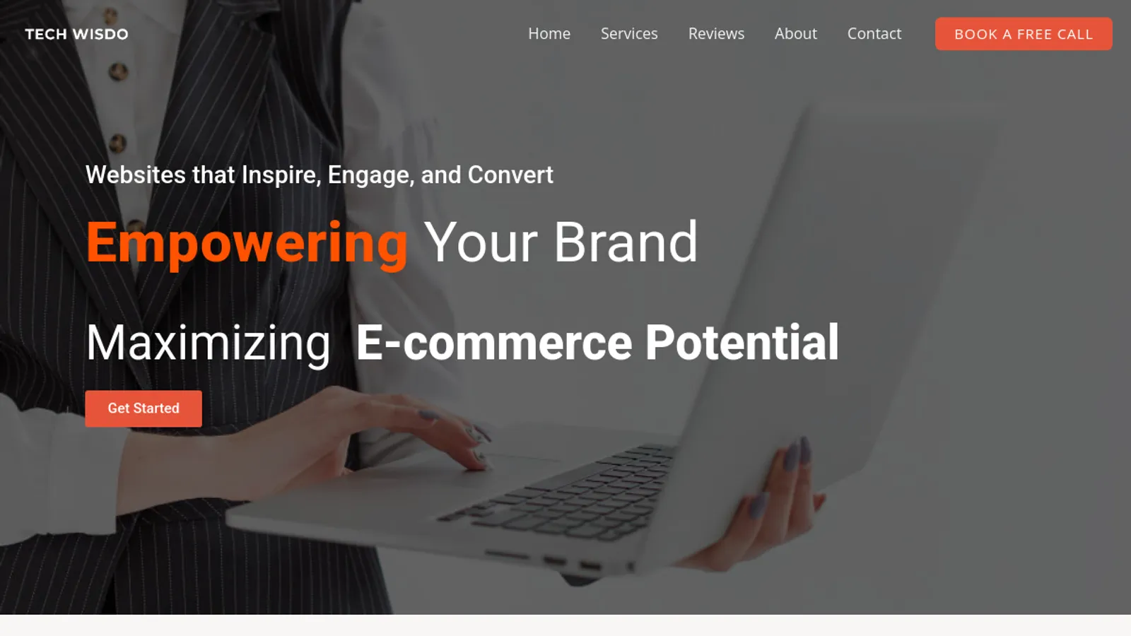 Screenshot of the Tech Wisdo homepage