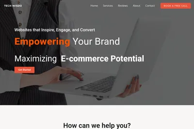 Screenshot of the Tech Wisdo homepage