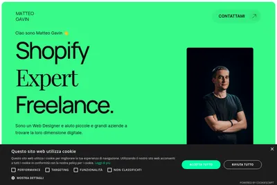 Screenshot of the Matteo Gavin homepage