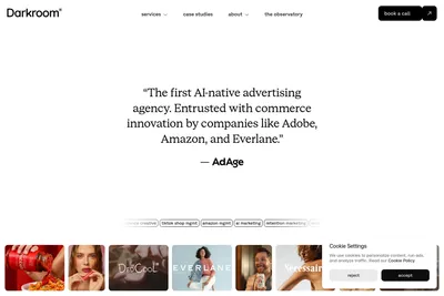 Screenshot of the Darkroom homepage