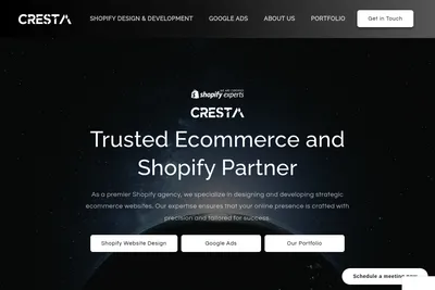 Screenshot of the Cresta homepage