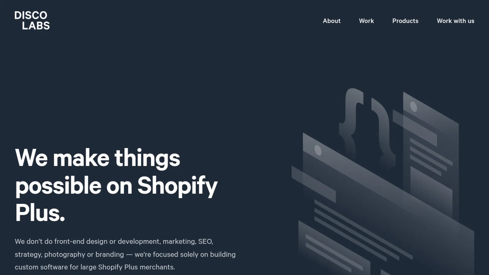 Screenshot of the Disco homepage