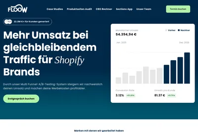 Screenshot of the FLOOW - Media homepage