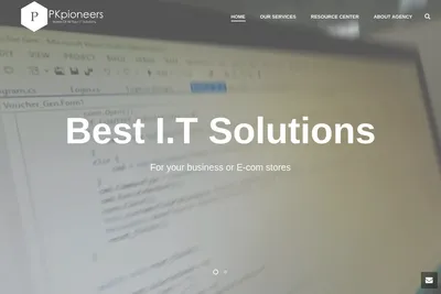 Screenshot of the PK Pioneers homepage