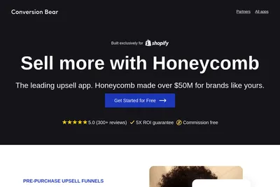 Screenshot of the Conversion Bear homepage
