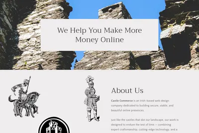 Screenshot of the Castle Commerce homepage