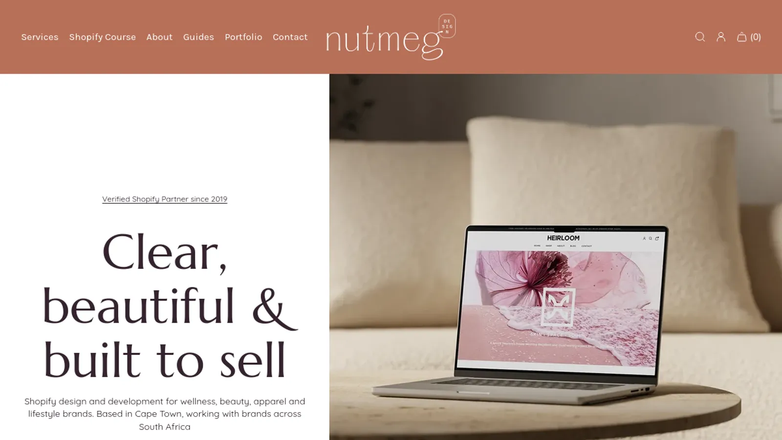 Screenshot of the Nutmeg Studio - Megan Hodson homepage