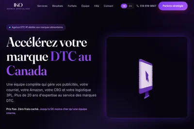 Screenshot of the IKO Agency homepage