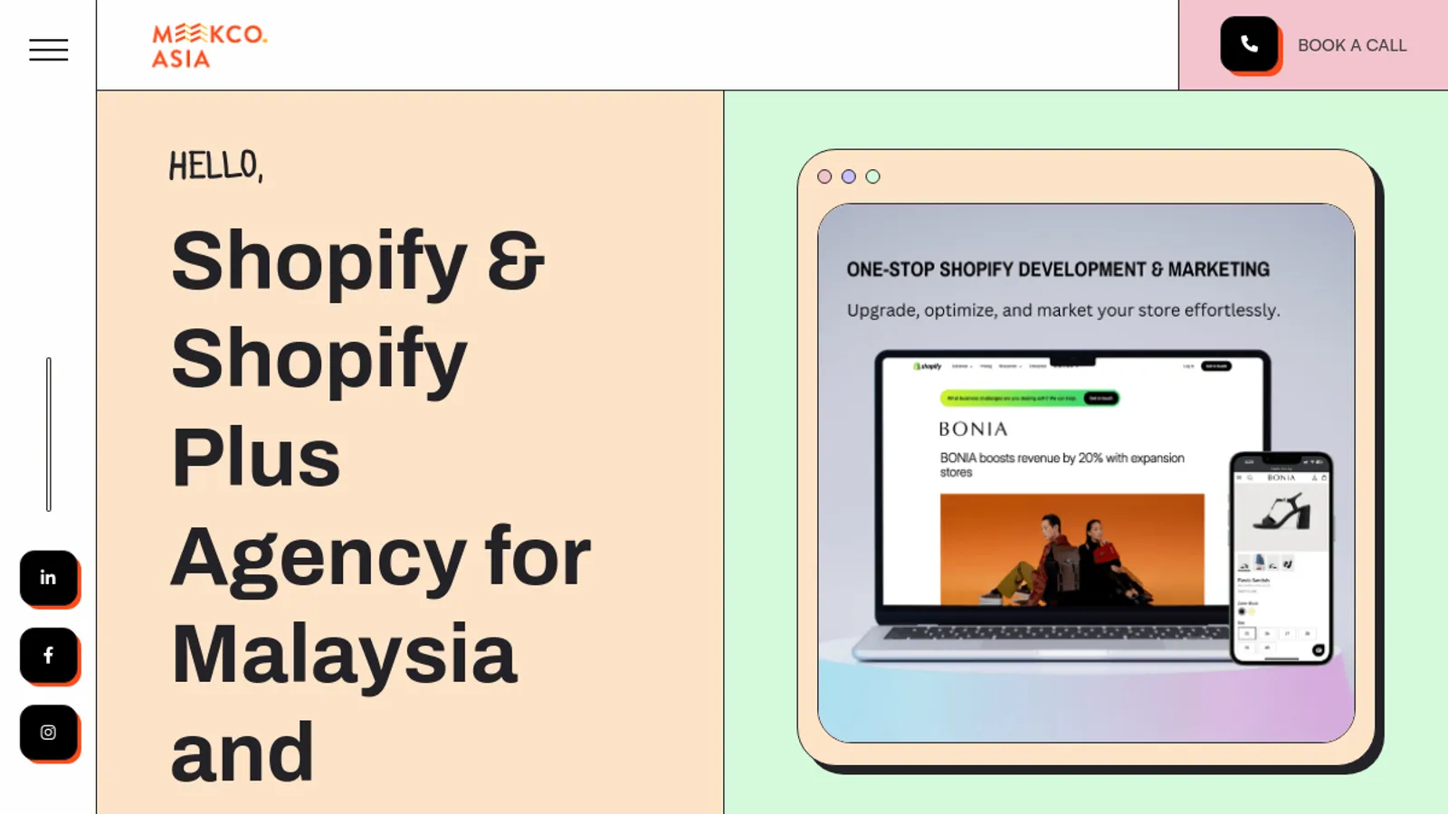 Screenshot of the Meekco Asia homepage