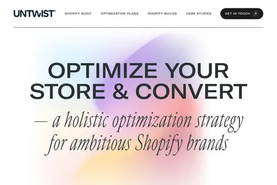 Screenshot of the UNTWIST Studio homepage