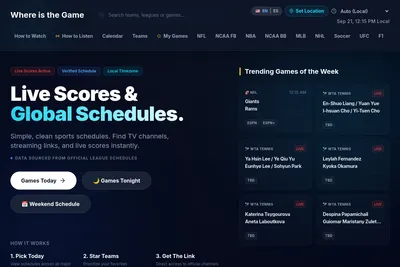Screenshot of the Where is the Game homepage