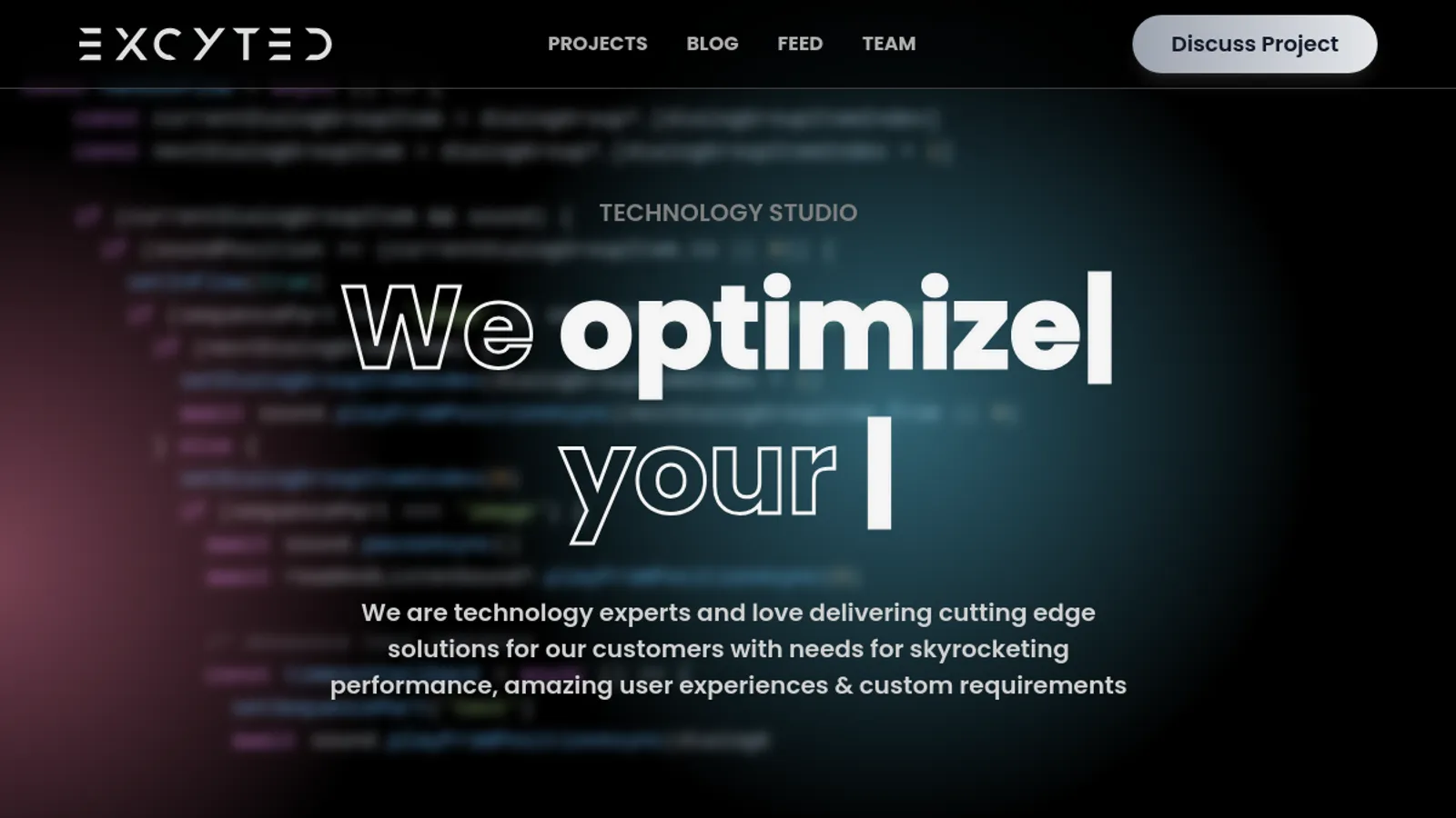 Screenshot of the Excyted homepage
