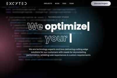 Screenshot of the Excyted homepage