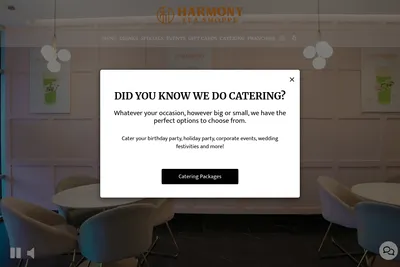 Harmony Tea Shoppe website homepage