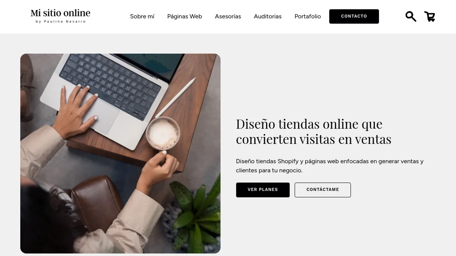 Screenshot of the Paulina Navarro | Mi Sitio Online homepage