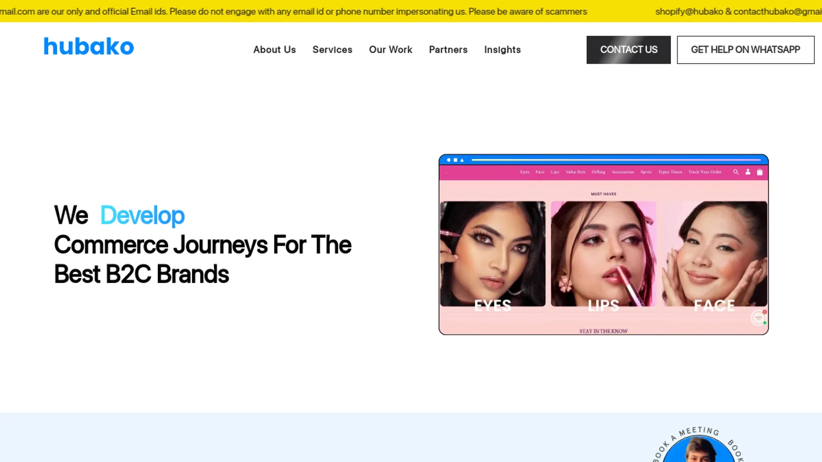 Screenshot of the HUBAKO MEDIA homepage