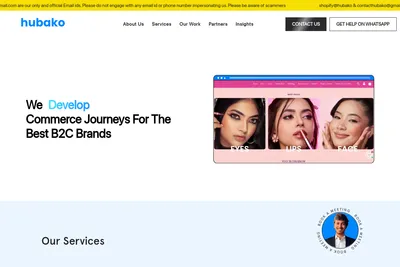 Screenshot of the HUBAKO MEDIA homepage
