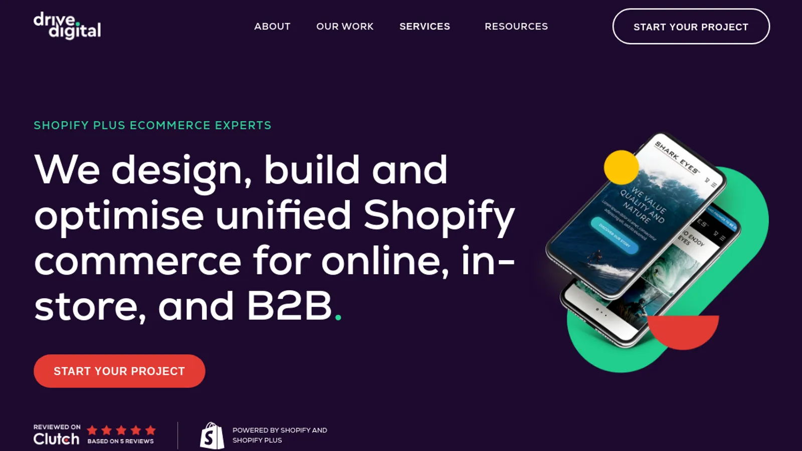 Screenshot of the Drive Digital homepage